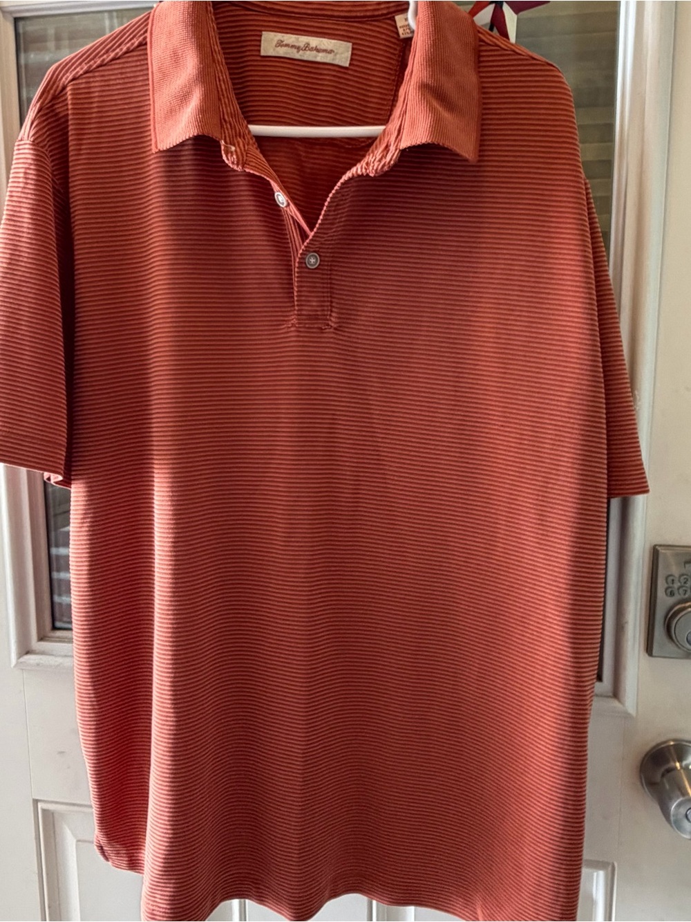 Tommy Bahama Men's Rust-Red Striped Polo